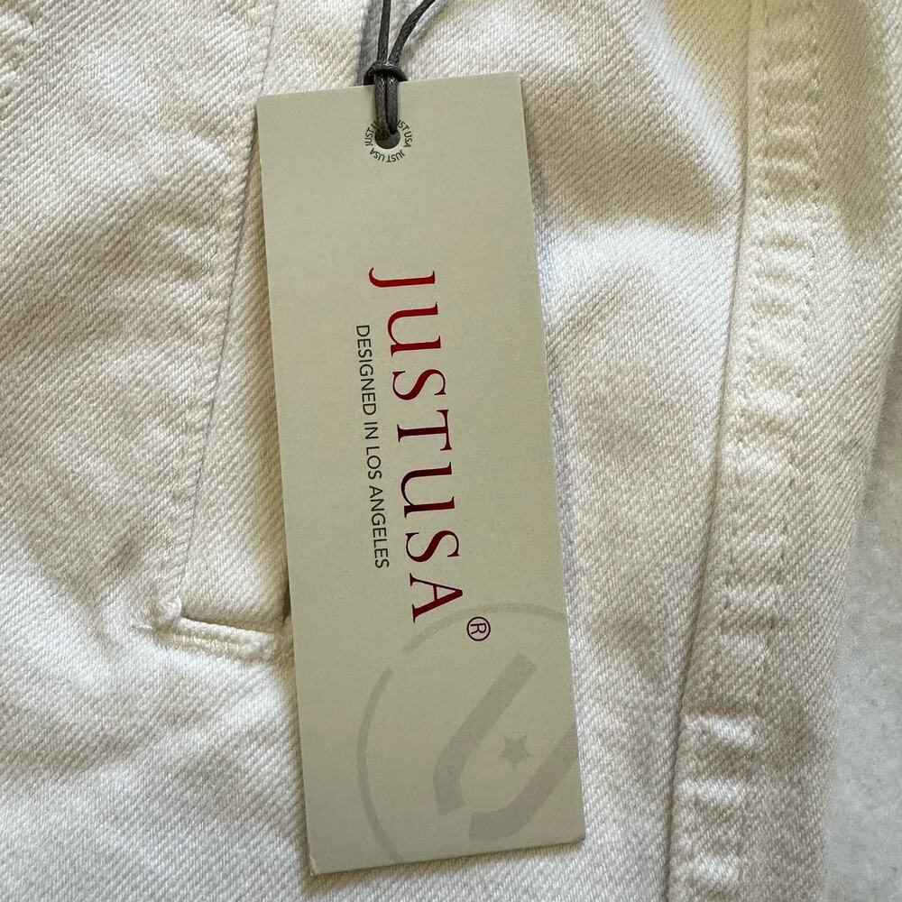JustUSA Skirball Vintage Distressed Denim Jean Jacket White Size Small NWT - Picture 5 of 9